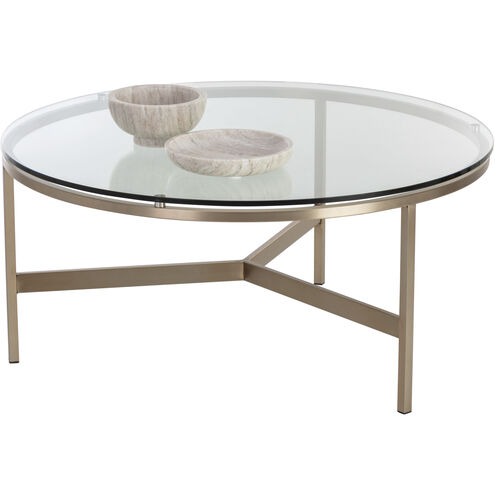 Flato 35.5 X 16.25 inch Antique Brass Coffee Table